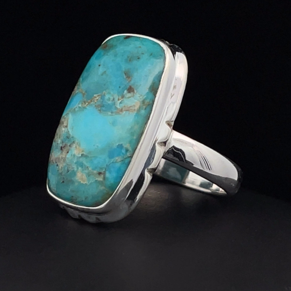 Sterling Silver Kingman Turquoise Ring Size 7