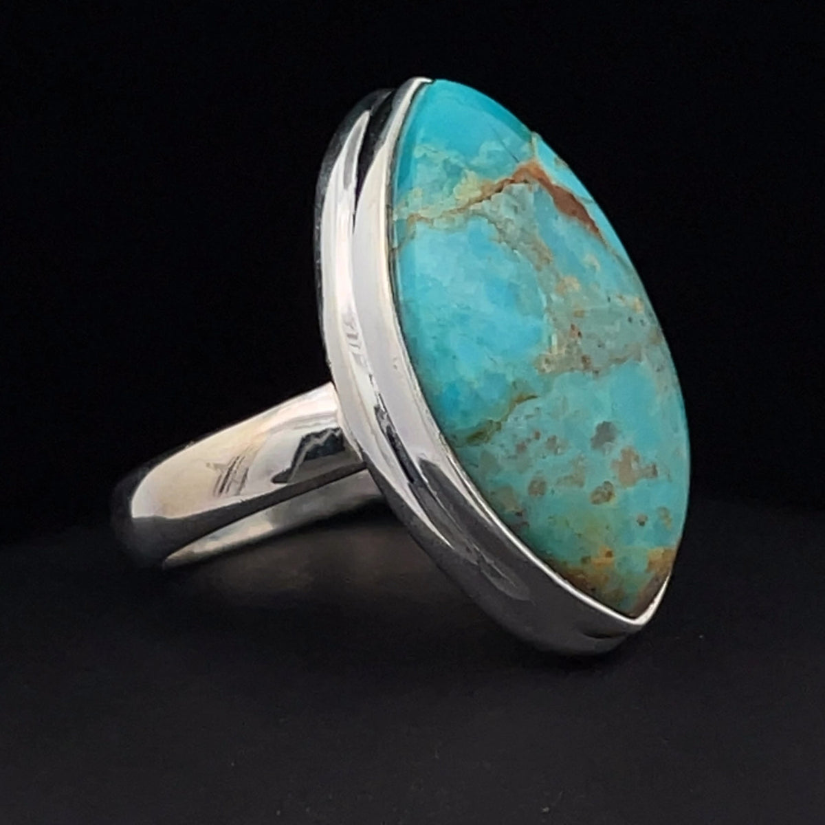 Sterling Silver Kingman Turquoise Ring Size 7