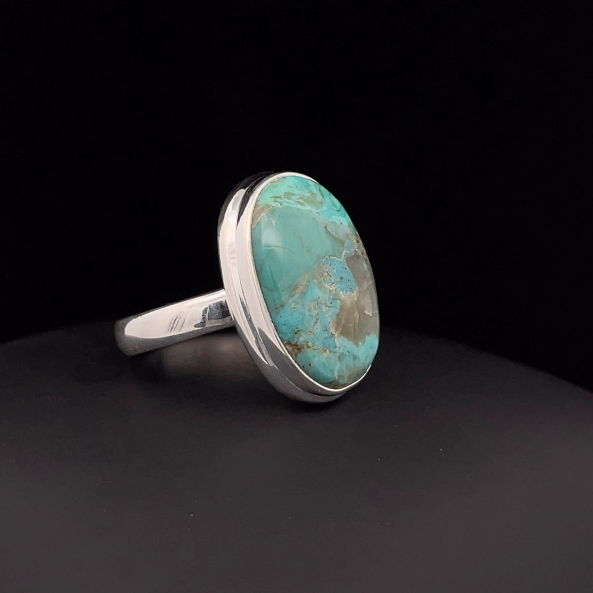 Sterling Silver Kingman Turquoise Ring Size 7