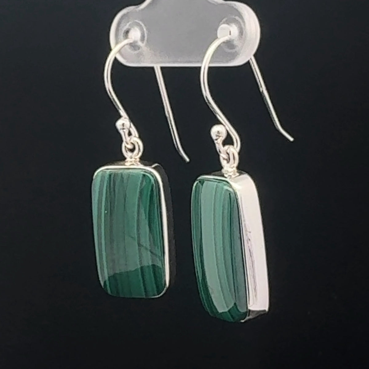 Sterling Silver Malachite Earrings