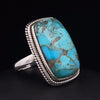 Sterling Silver Kingman Turquoise Ring Size 9