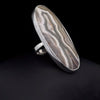 Sterling Silver Large Crazy Lace Agate Ring Adjustable