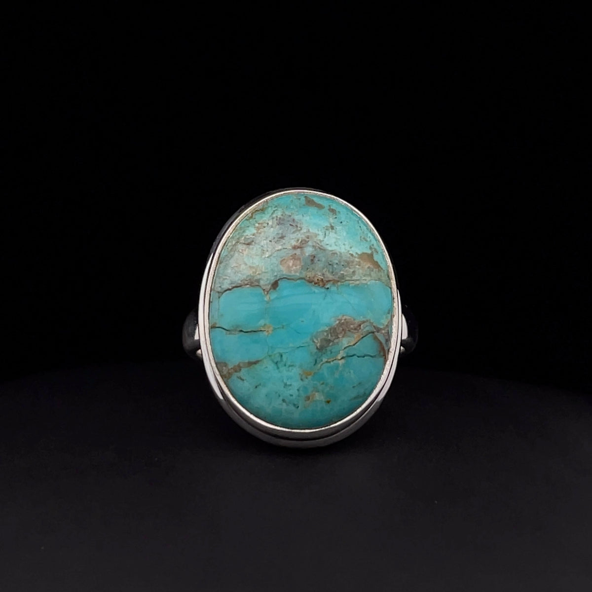 Sterling Silver Kingman Turquoise Ring Size 7