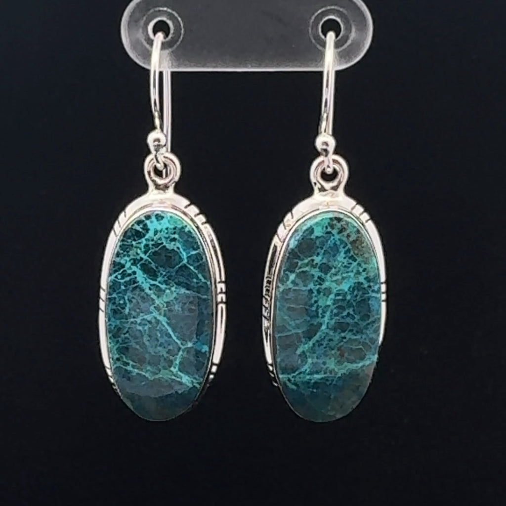 Sterling Silver Azurite Earrings