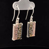 Sterling Silver Carved Watermelon Tourmaline Earrings