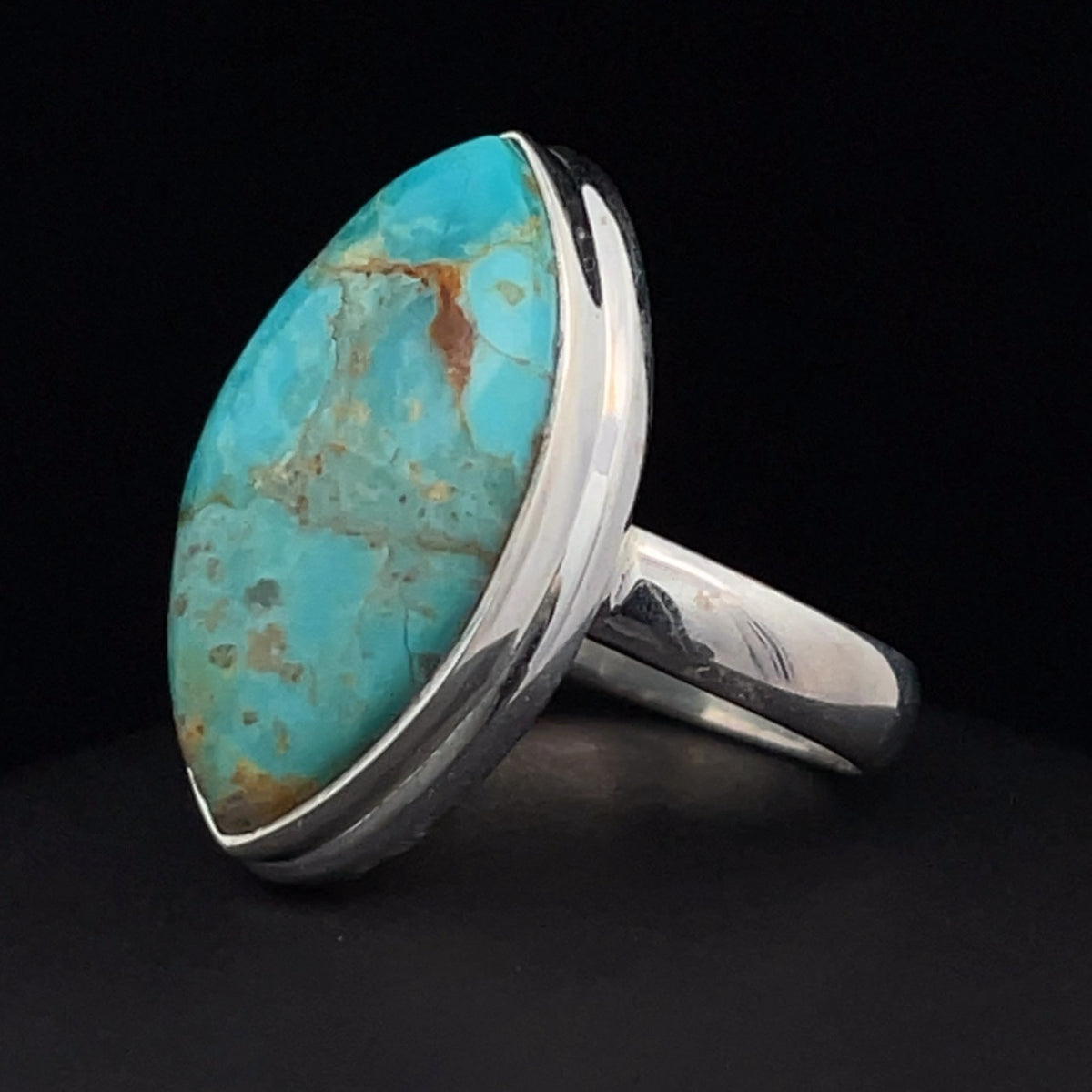Sterling Silver Kingman Turquoise Ring Size 7