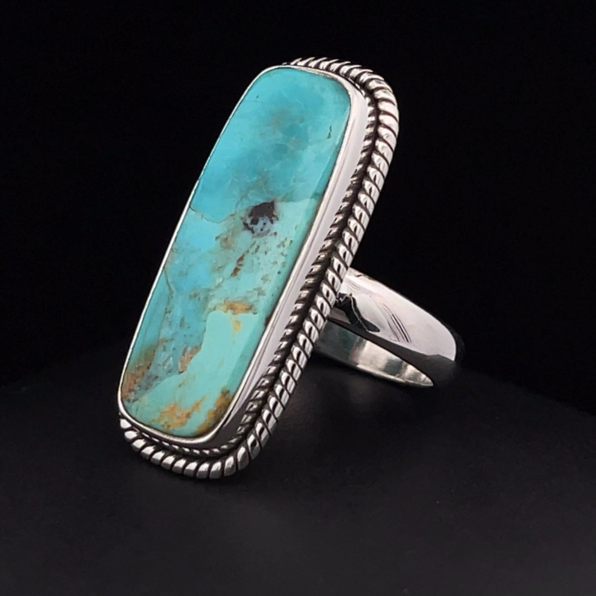 Sterling Silver Kingman Turquoise Ring Size 6.5