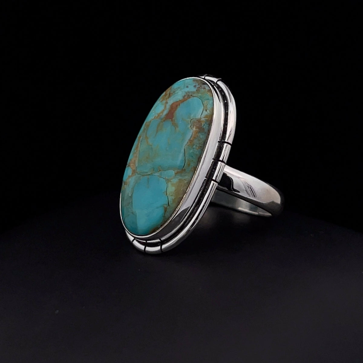 Sterling Silver Kingman Turquoise Ring Size 7