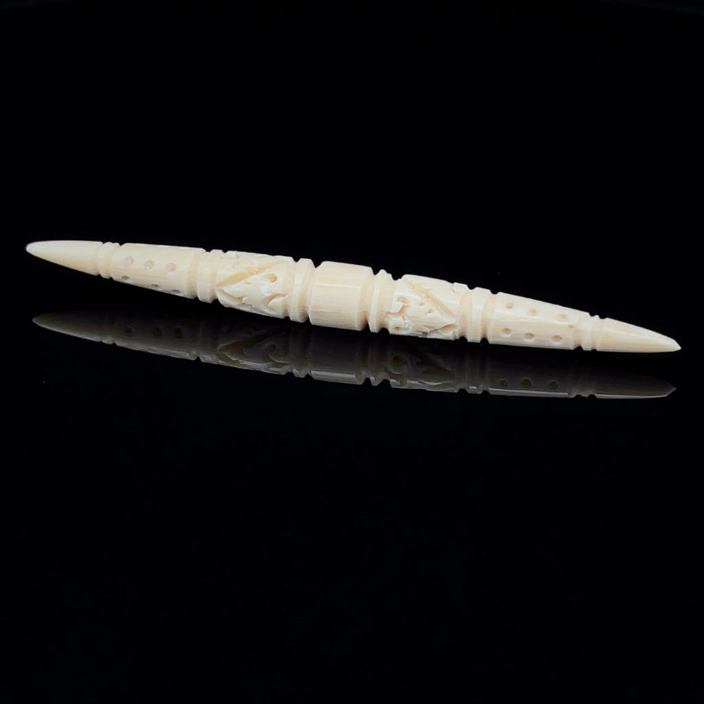 4g (5mm) Fossilized Carved Mammoth Ivory Septum Spike