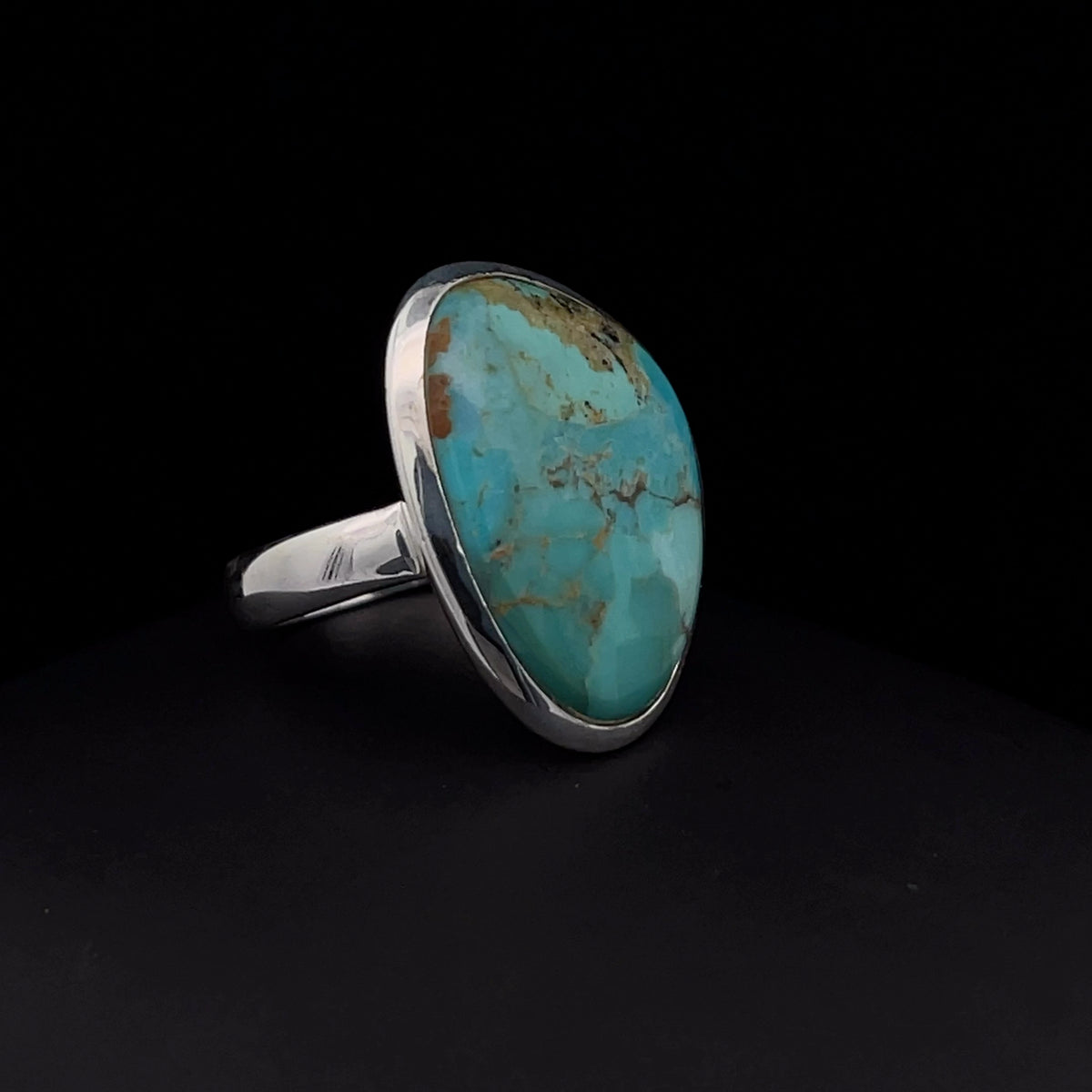 Sterling Silver Kingman Turquoise Ring Size 7