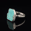 Sterling Silver Raw Turquoise Ring Size 10