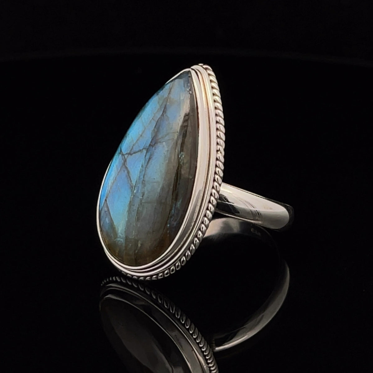 Sterling Silver Labradorite Ring Size 10