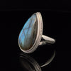 Sterling Silver Labradorite Ring Size 10