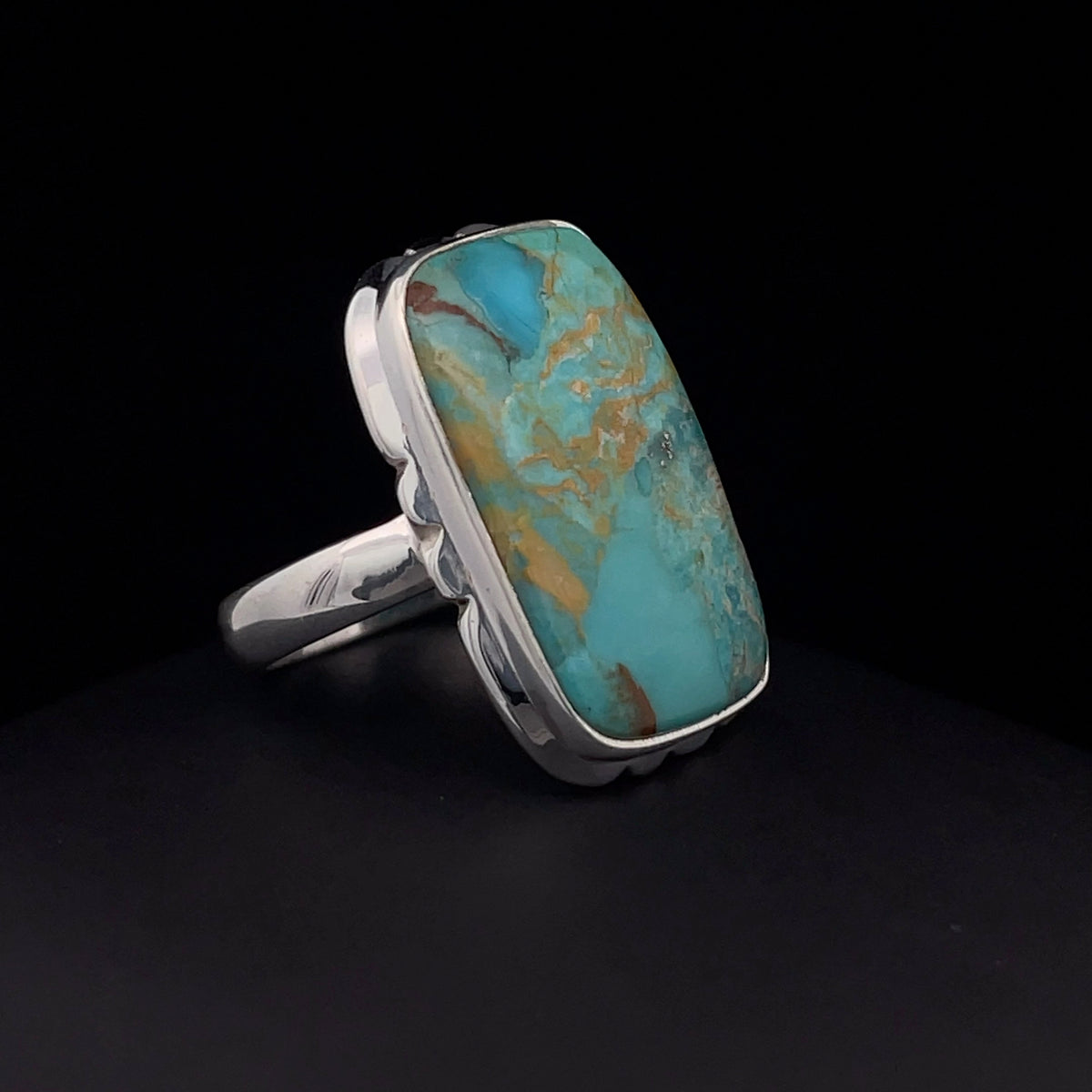Sterling Silver Kingman Turquoise Ring Size 7