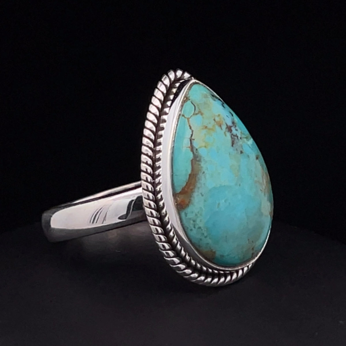 Sterling Silver Kingman Turquoise Ring Size 9.5