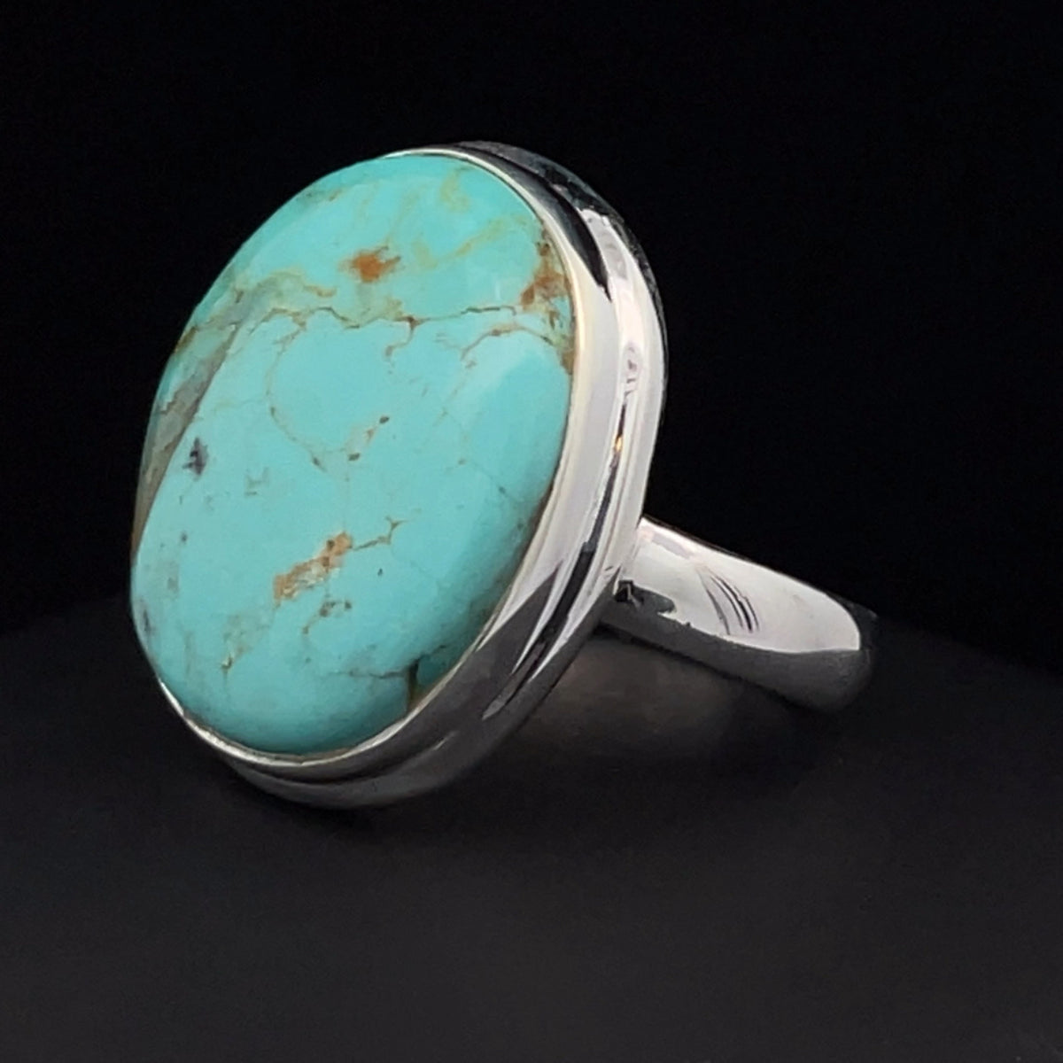 Sterling Silver Kingman Turquoise Ring Size 7