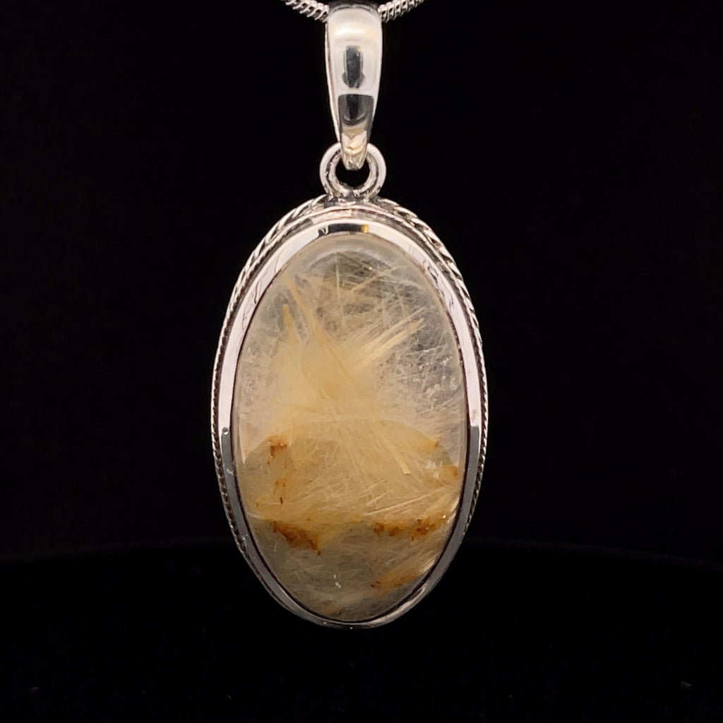 Sterling Silver Rutilated Quartz Pendant