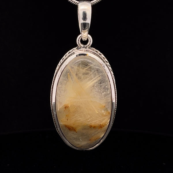 Sterling Silver Rutilated Quartz Pendant
