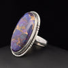Sterling Silver Copper Purple Turquoise Ring Size 7