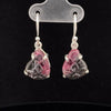 Sterling Silver Carved Watermelon Tourmaline Earrings