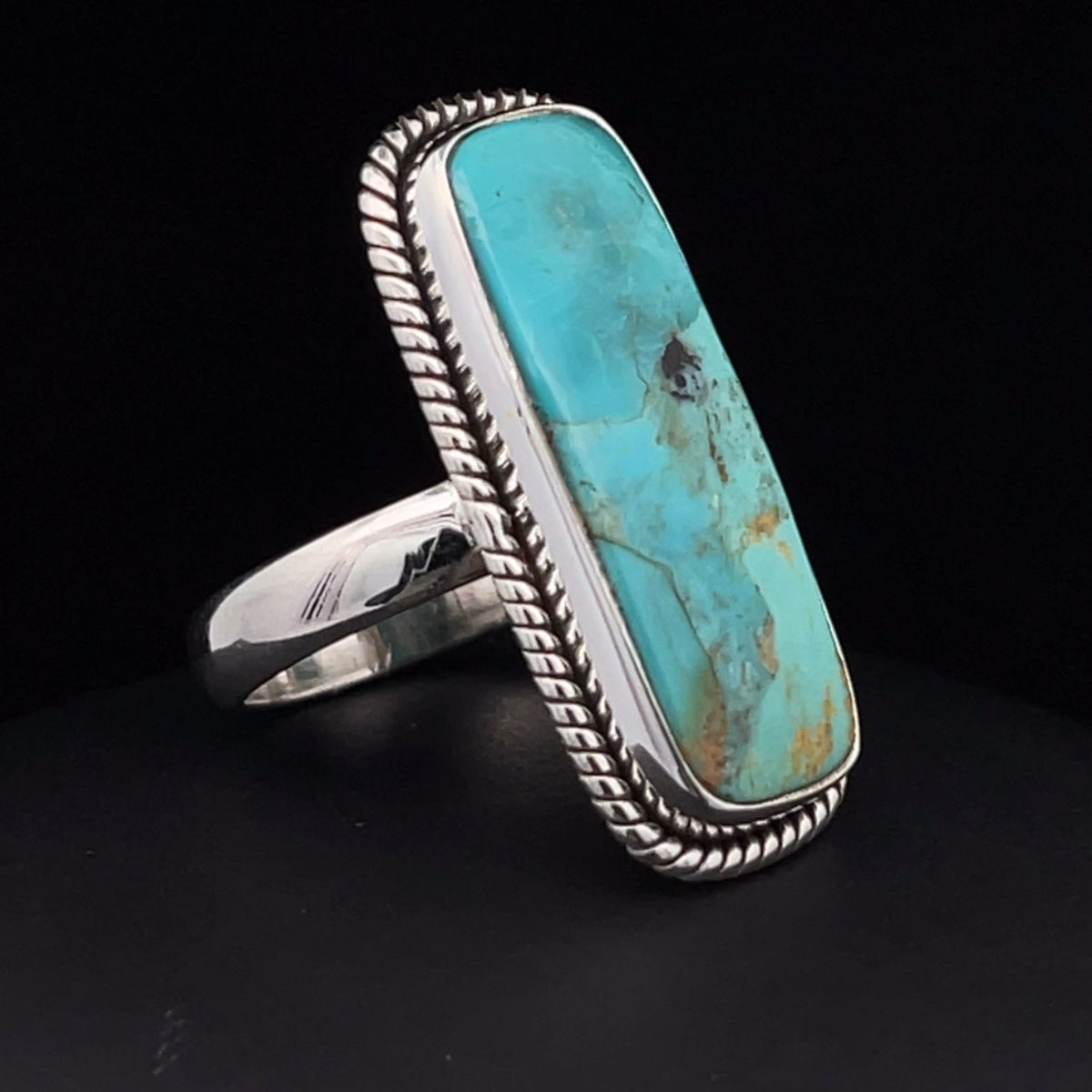 Sterling Silver Kingman Turquoise Ring Size 6.5
