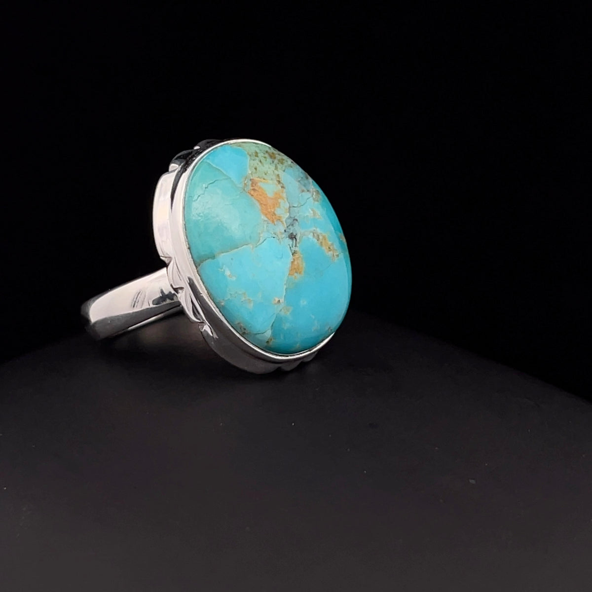 Sterling Silver Kingman Turquoise Ring Size 7