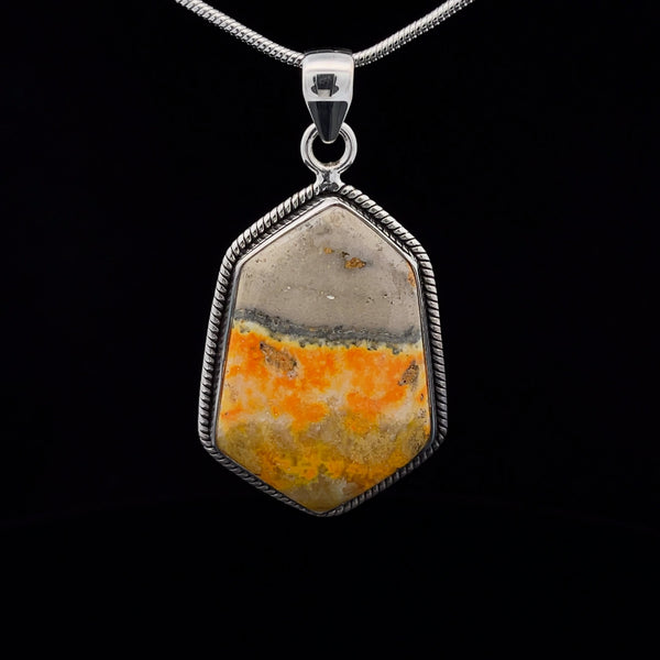 Sterling Silver Bumble Bee Jasper Pendant