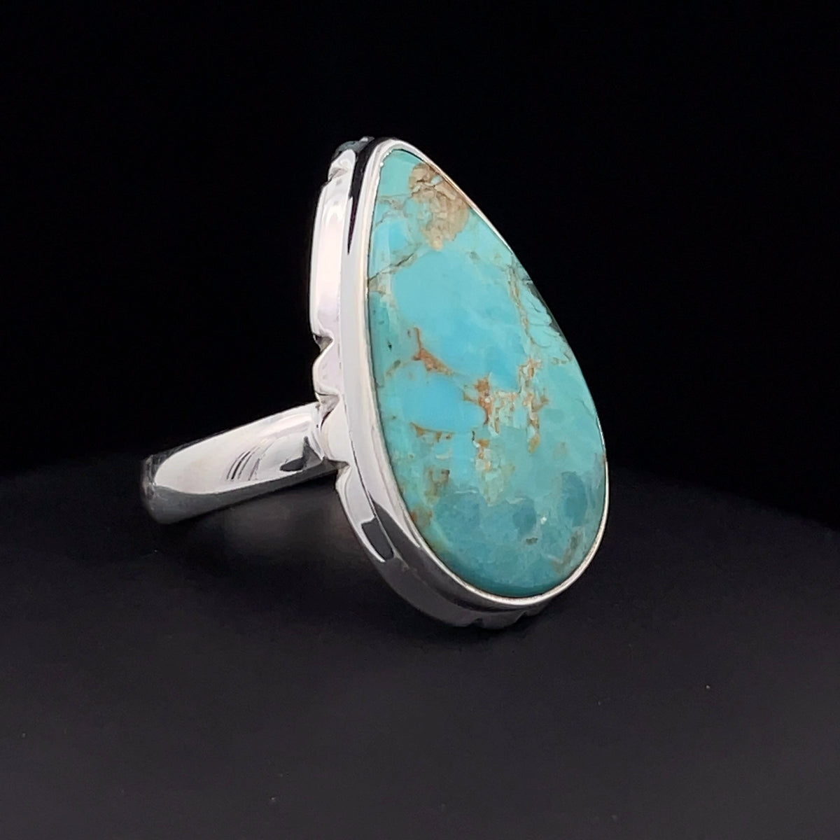 Sterling Silver Kingman Turquoise Ring Size 7