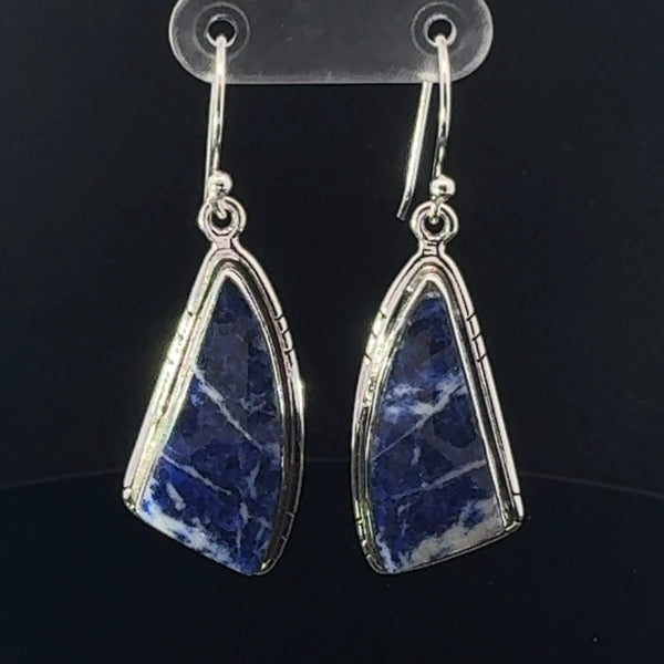 Sterling Silver Sodalite Earrings