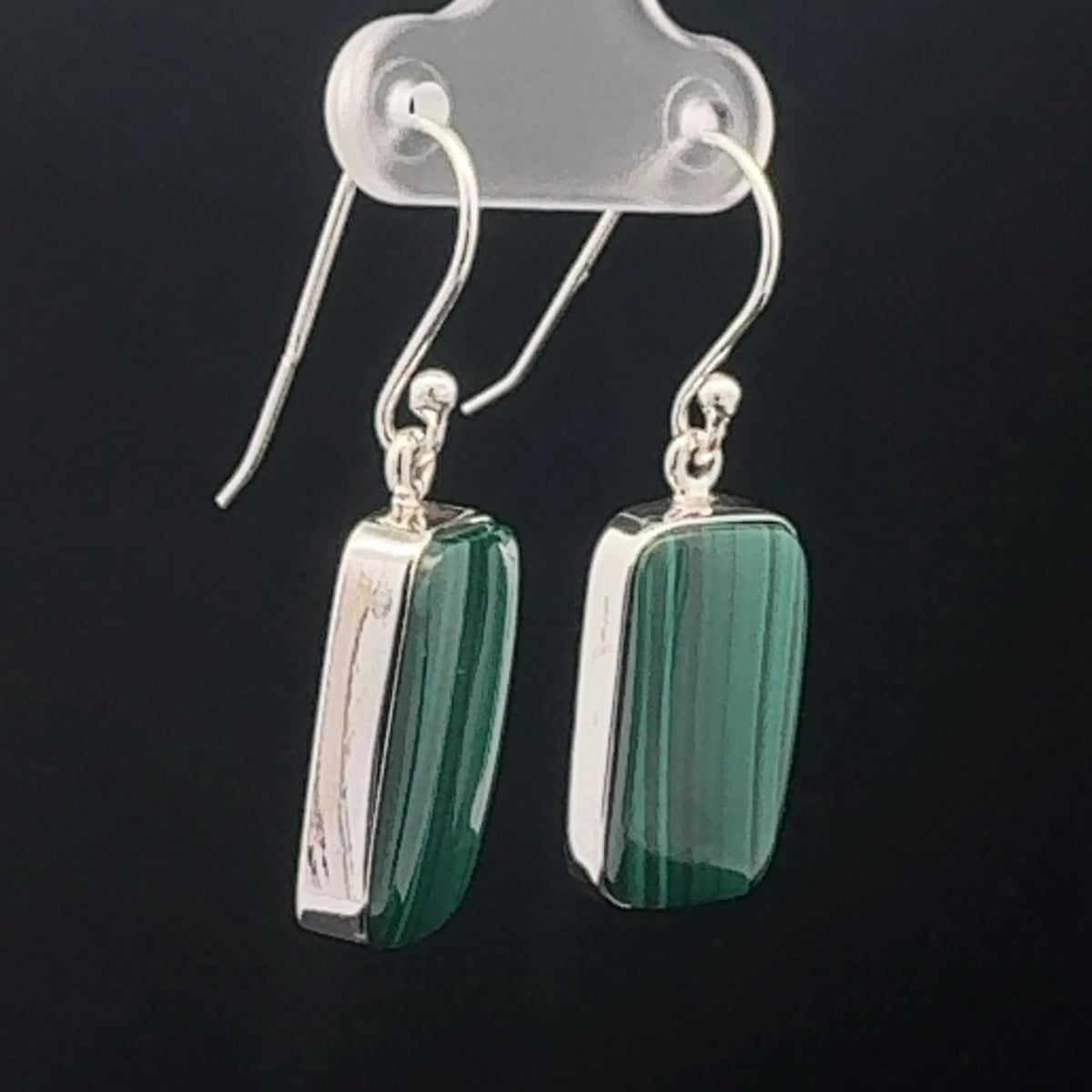 Sterling Silver Malachite Earrings
