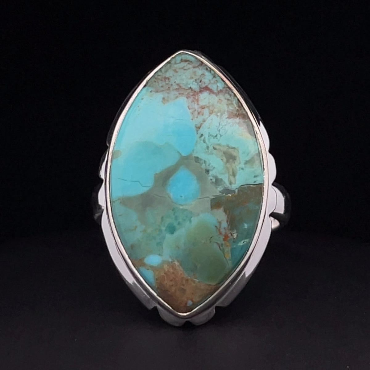 Sterling Silver Kingman Turquoise Ring Size 9.5