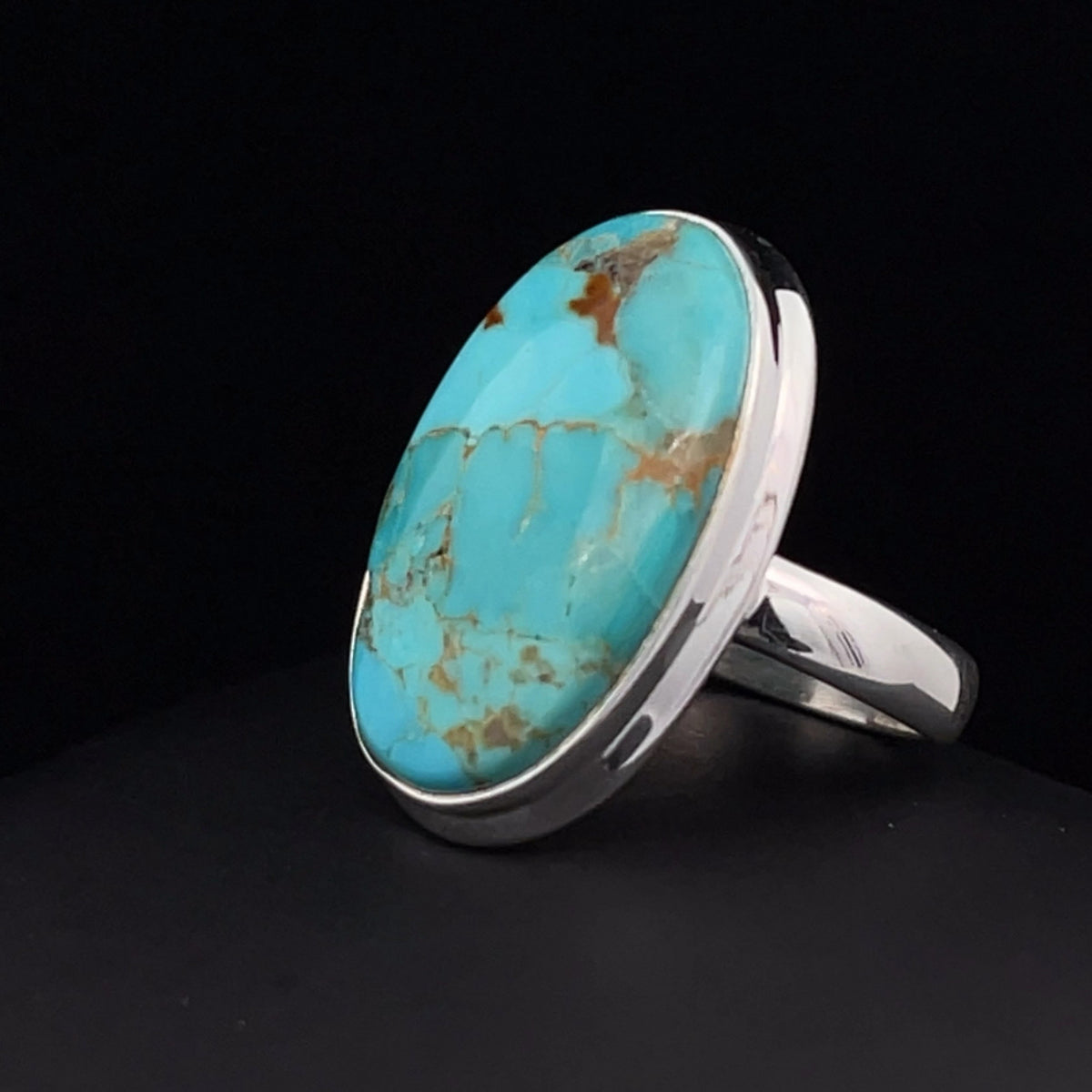 Sterling Silver Kingman Turquoise Ring Size 7