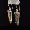 Sterling Silver Carved Watermelon Tourmaline Earrings