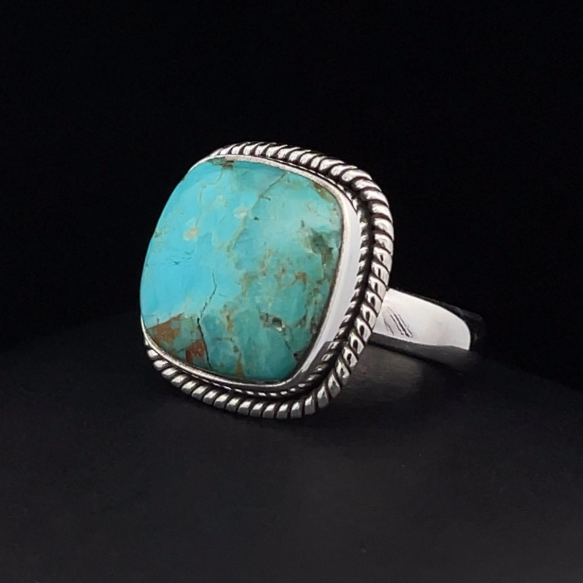 Sterling Silver Kingman Turquoise Ring Size 6.5