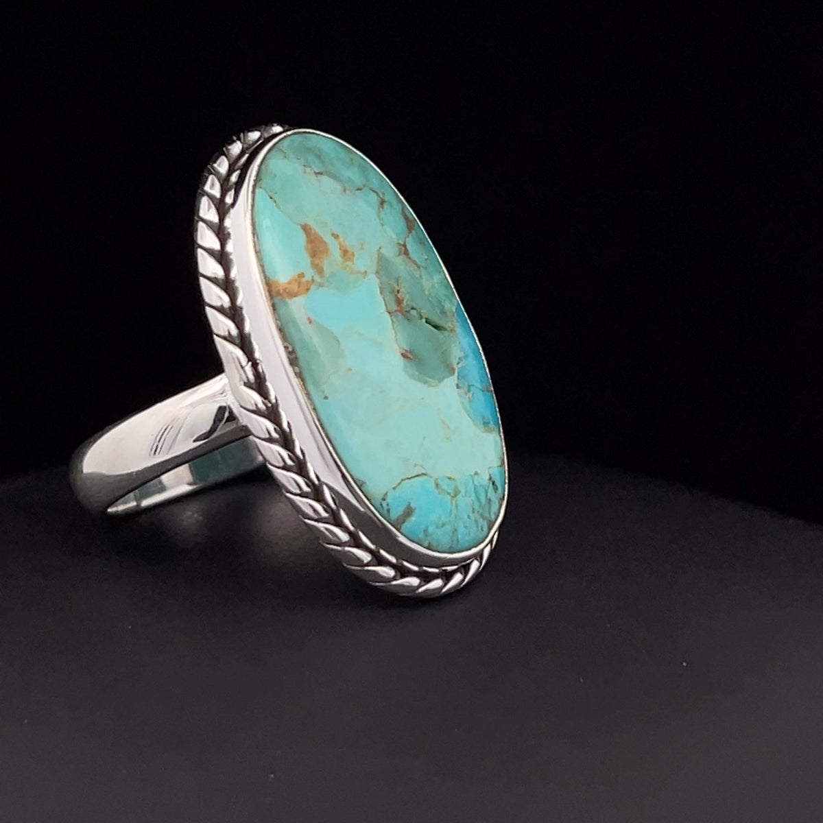 Sterling Silver Kingman Turquoise Ring Size 7