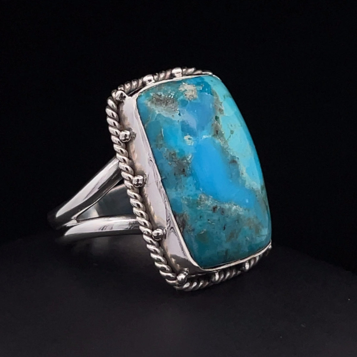 Sterling Silver Kingman Turquoise Ring Size 9.5