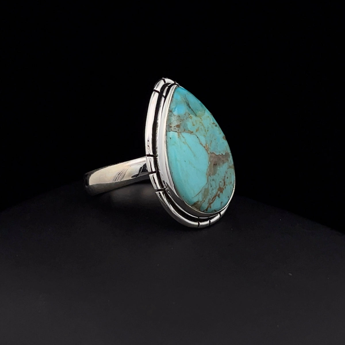 Sterling Silver Kingman Turquoise Ring Size 7