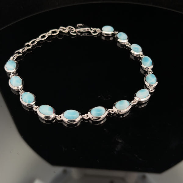 Sterling Silver Larimar Bracelet – Oracle Body Jewelry