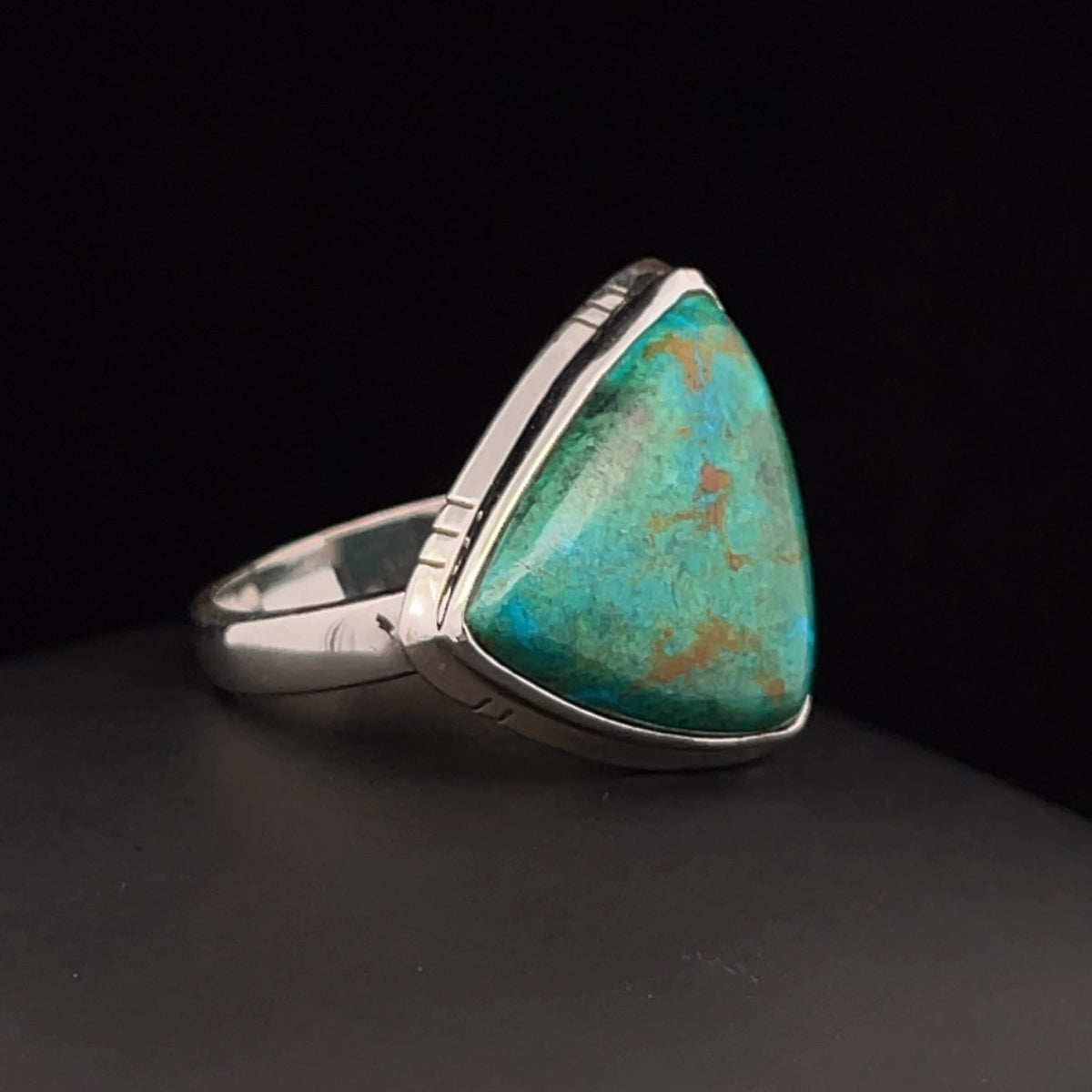 Sterling Silver Chrysocolla Ring Size 8