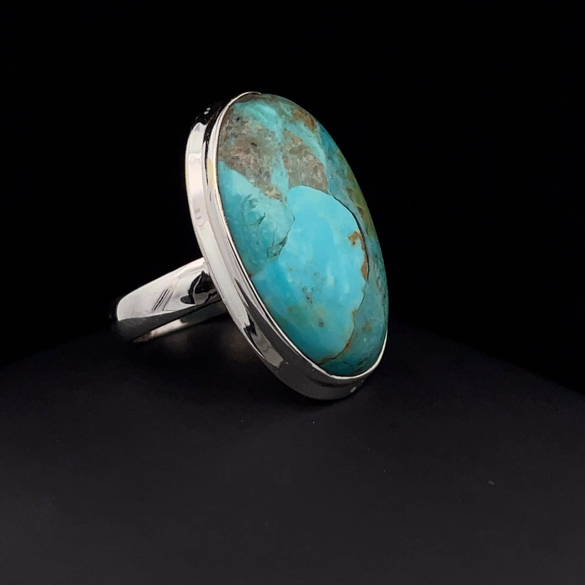 Sterling Silver Kingman Turquoise Ring Size 7
