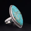 Sterling Silver Kingman Turquoise Ring Size 9.5