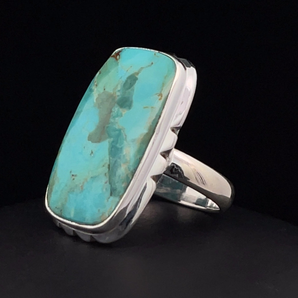 Sterling Silver Kingman Turquoise Ring Size 7