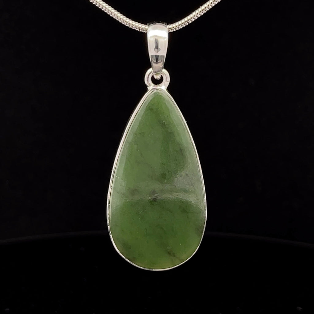 Sterling Silver Nephrite Jade Pendant
