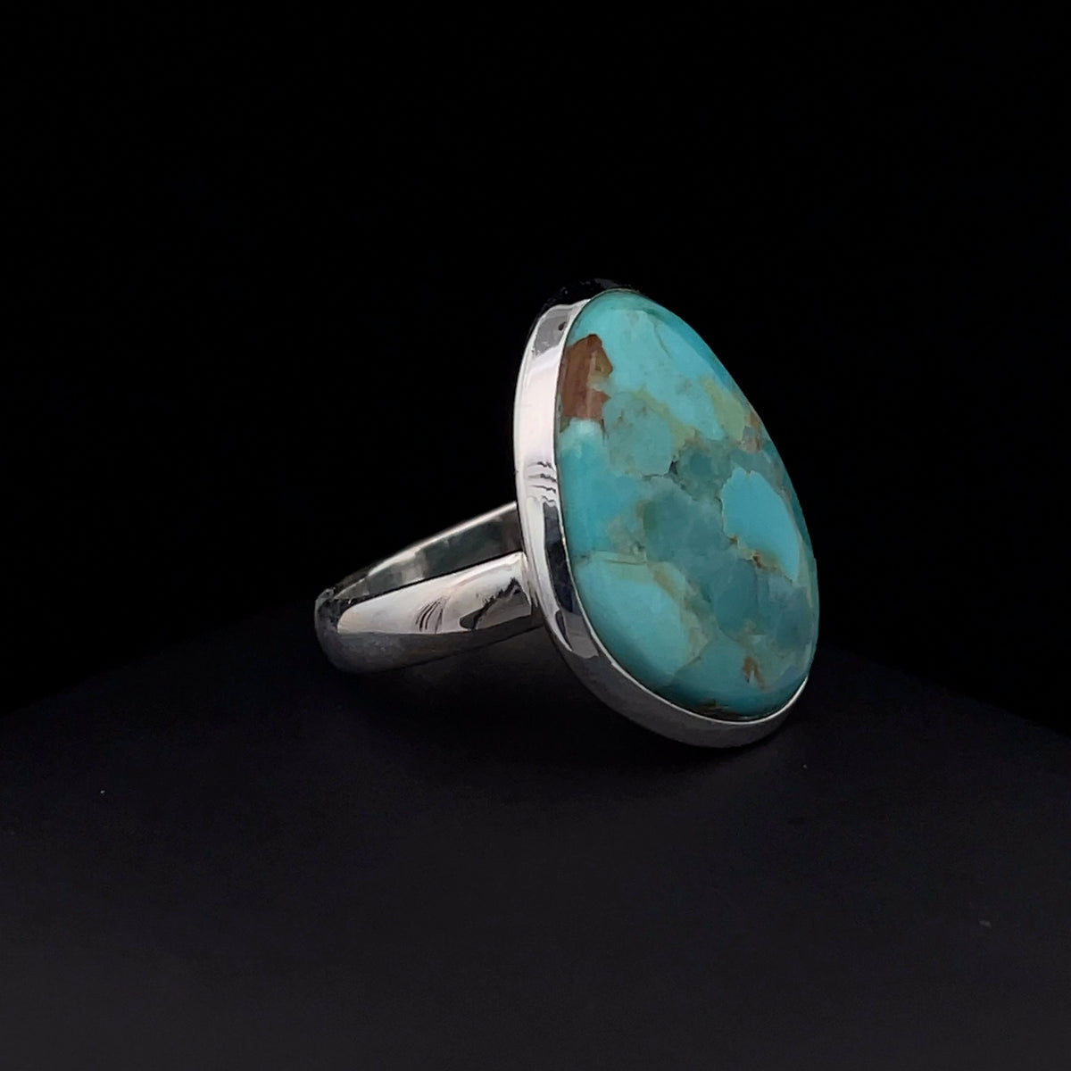 Sterling Silver Kingman Turquoise Ring Size 7