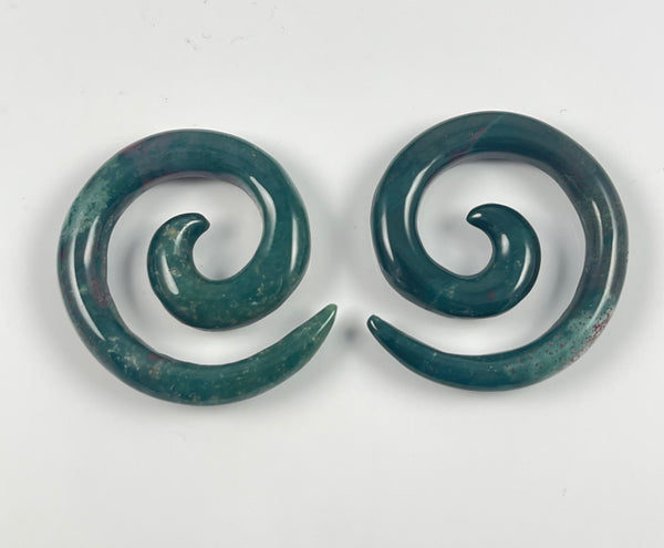 2g (6.5mm) Bloodstone Spirals