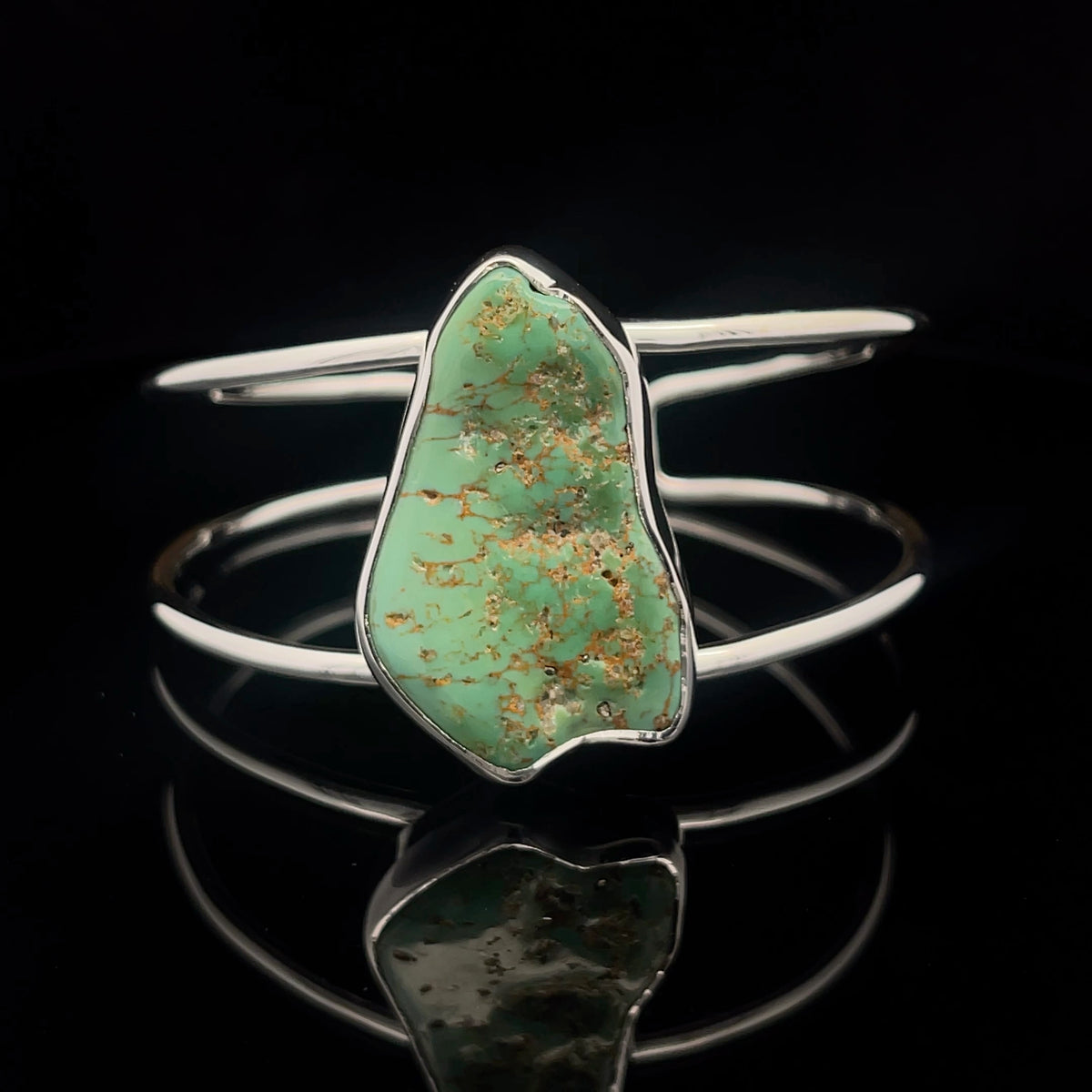 Sterling Silver Raw Turquoise Cuff Bracelet