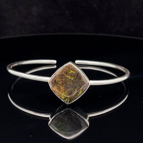 Sterling Silver Ammolite Cuff Bracelet