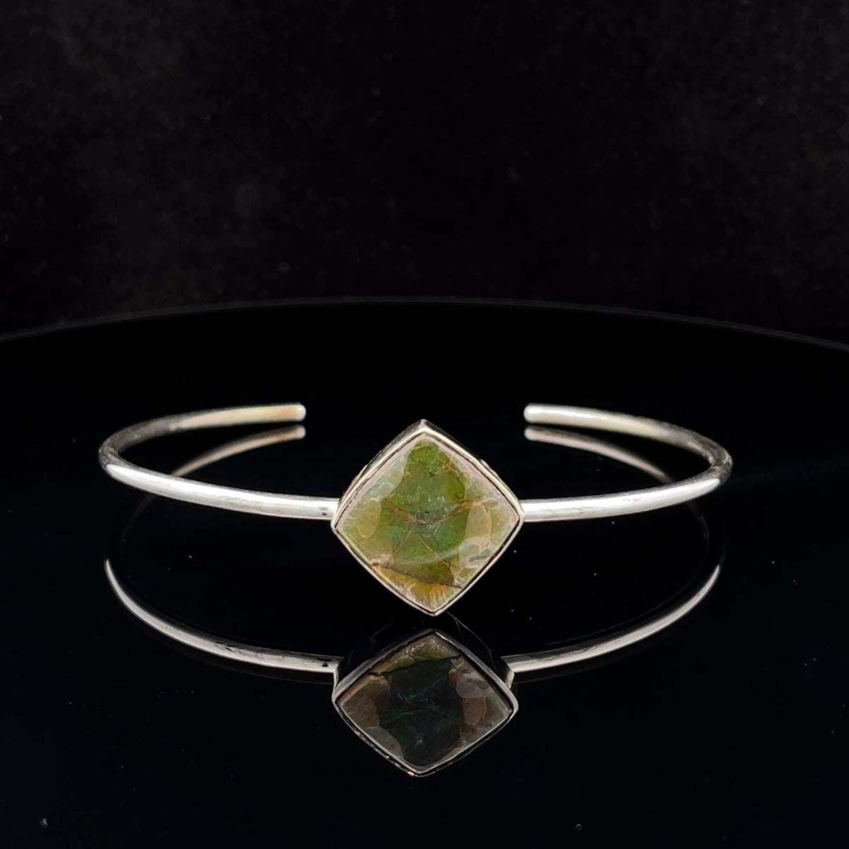 Sterling Silver Ammolite Cuff Bracelet