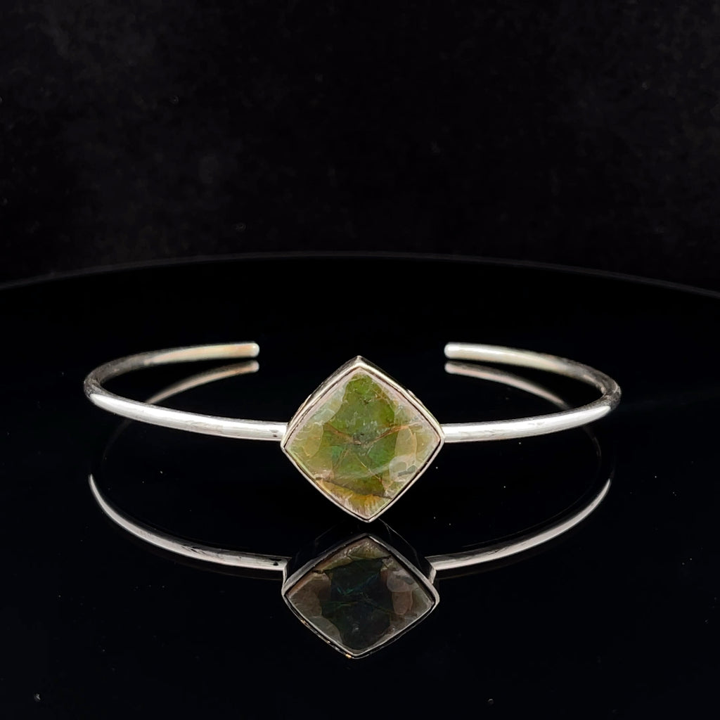 Sterling Silver Ammolite Cuff Bracelet
