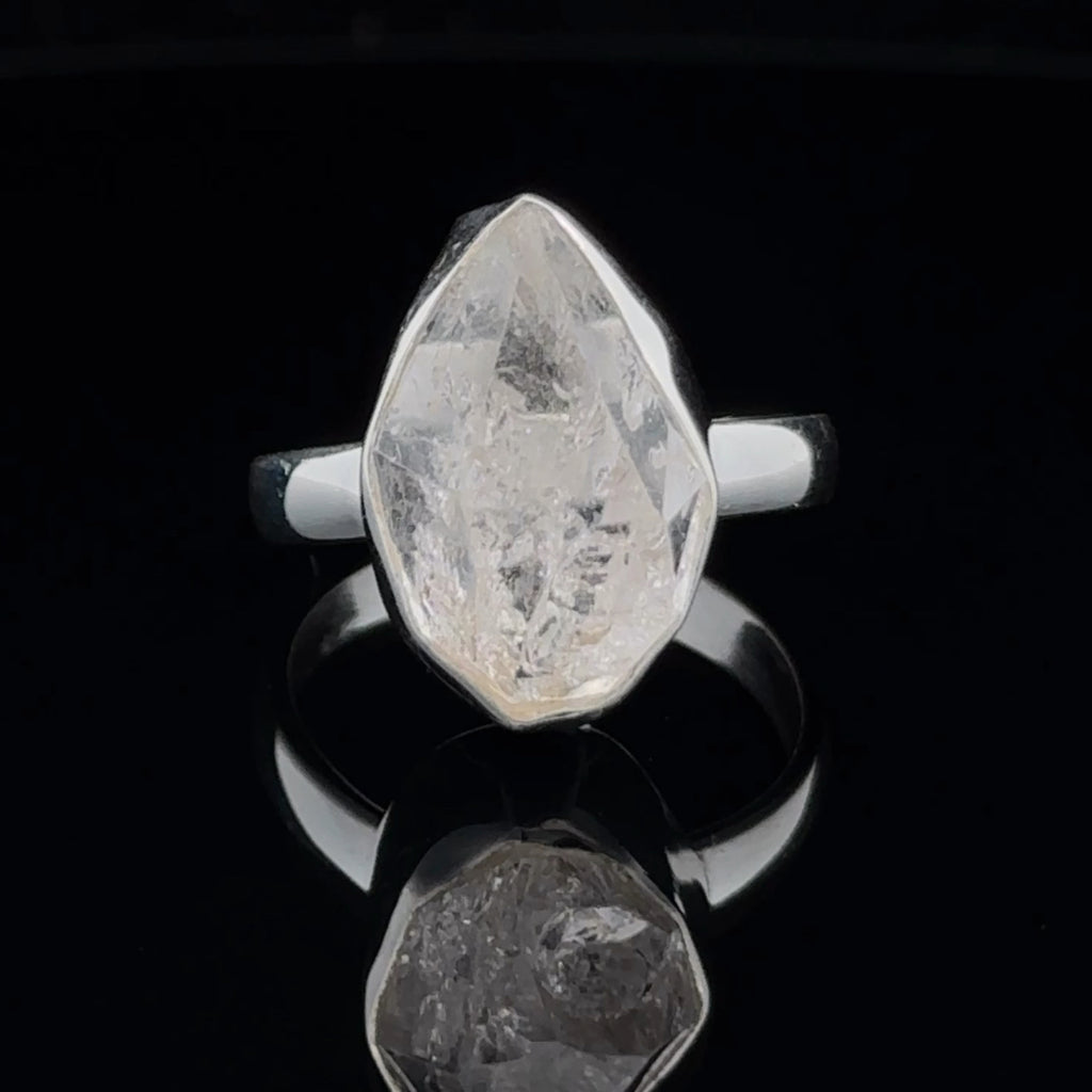 Sterling Silver Herkimer Diamond Ring Size 8